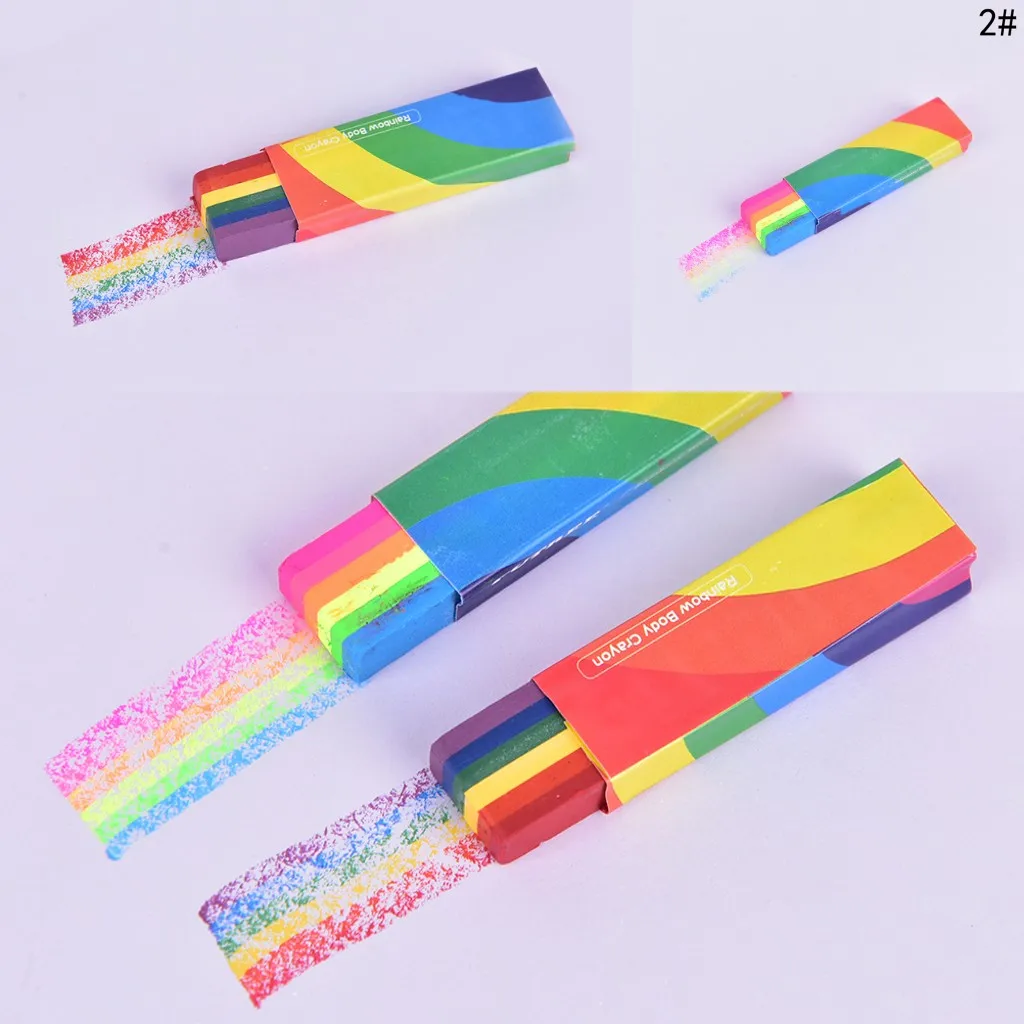 

2019 Hot Face Body Paint Tattoo Rainbow Colored Painting Stick Pen Pigment Halloween Beauty Makeup Tools Wholesale