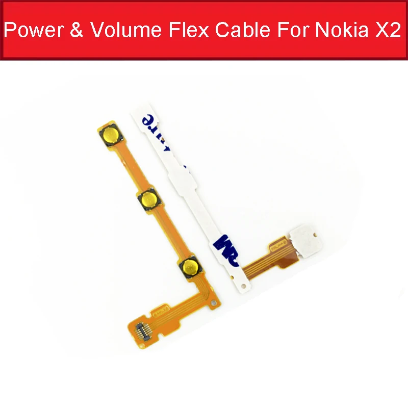

Volume & on Power Flex Cable For Nokia X+ 1013 x2 xl X2DS Switch button Key Side flex ribbon Phone Replacement repair parts