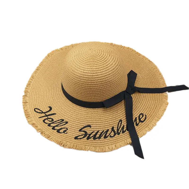 Пляжная Шляпа Hello Sunshine с индивидуальным вышитым буквенным принтом летняя