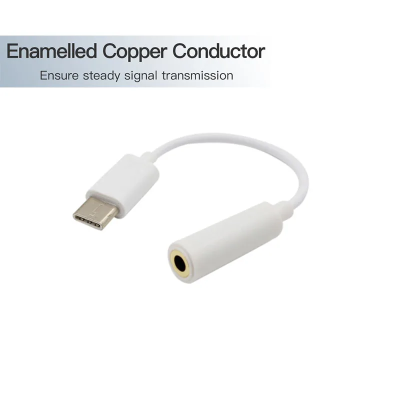 

Type-C to 3.5mm Earphone cable Adapter usb 3.1 USB-C male to AUX audio female Jack for Xiaomi 6 Mi6 Letv 2 Huawei