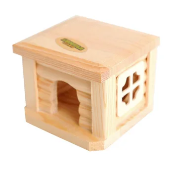 

Wooden Hamster House Comfortable Mice Inhabitable Nest Villa Easy Clean for Small Pet TB Sale