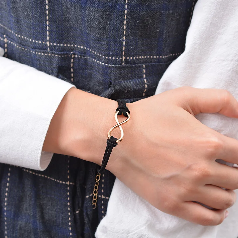 Популярный Европейский дешевый панк модный старинный браслет с буквой 8 крест кожаные браслеты для женщин Подарочные браслеты мужские ювелирные изделия браслеты