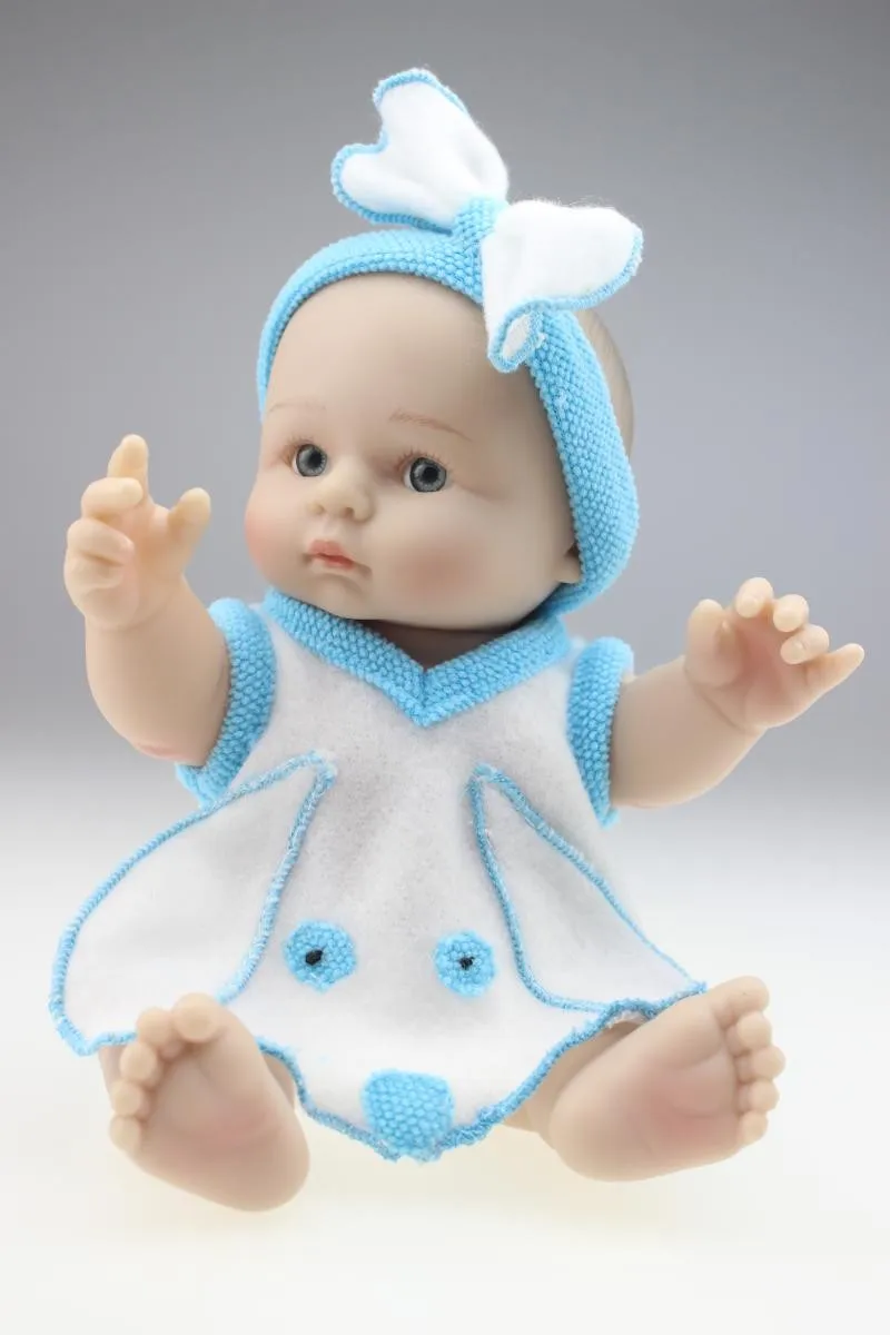 Новый 25 см мини полный Силиконовый Reborn Baby Doll прекрасный овец Костюмы может ввести в воду Обувь для девочек Подарки Brinquedos bonecas