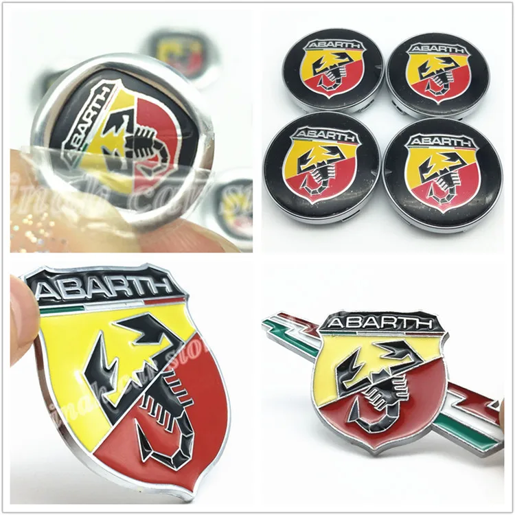 

20pcs/lot Abarth car Wheel Center Hub Cap badge side Fender rear trunk Stickers logo for SEAT FIATS 124 125 500 695 OT2000 Coupe