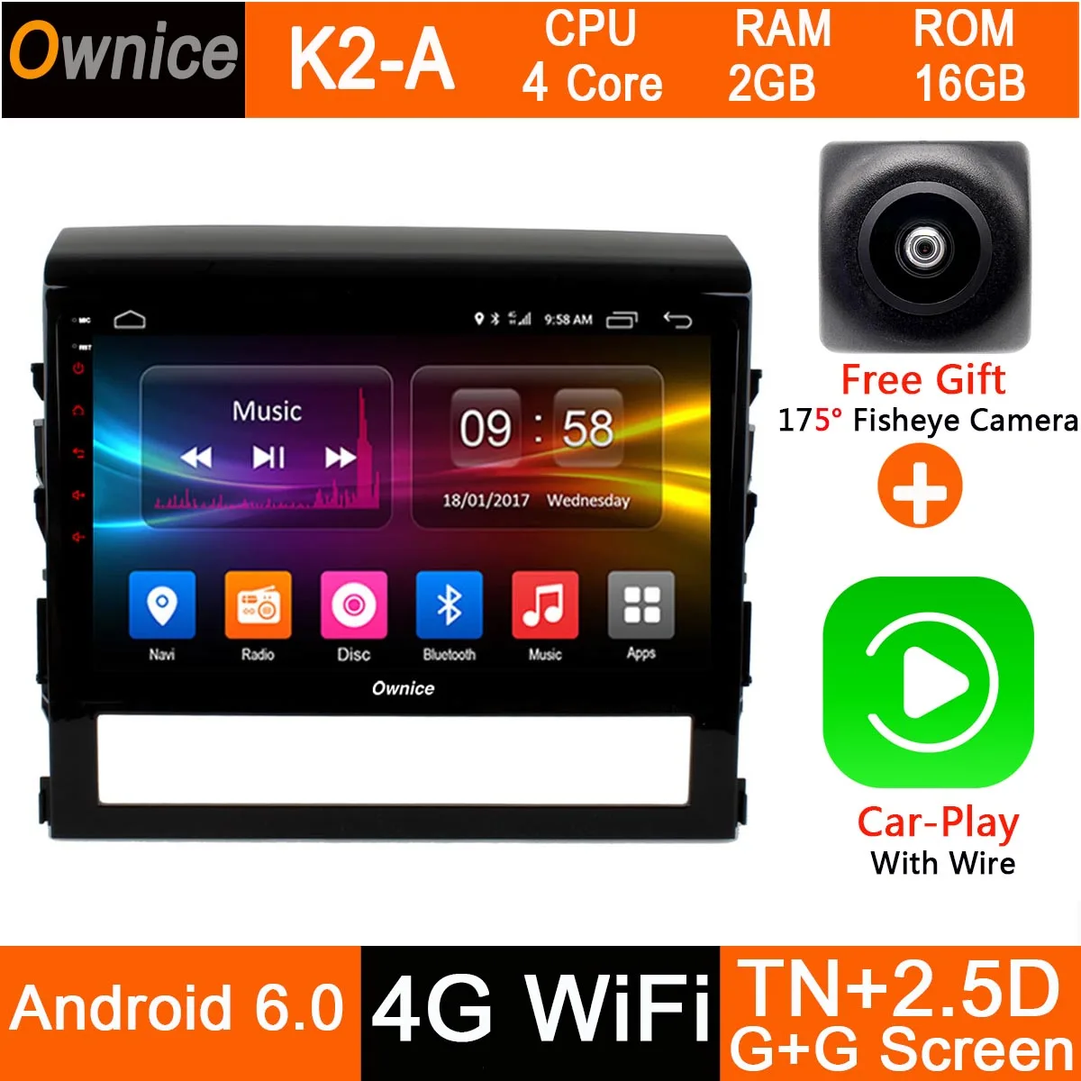 " ips Android 9,0 Octa core dvd-плеер автомобиля для Toyota Land Cruiser 200 LC200 gps радио 4 GB Оперативная память+ 32 GB Встроенная память DSP CarPlay - Цвет: K2-A-CarPlay