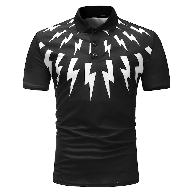 Летняя новая брендовая мужская рубашка поло с модным принтом в горошек Camisa