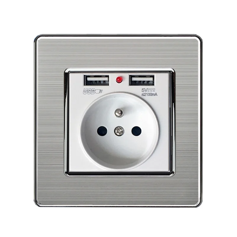COSWALL-2017-New-Wall-Power-Socket-Grounded-16A-French-Standard-Electrical-Outlet-With-2100mA-Dual-USB