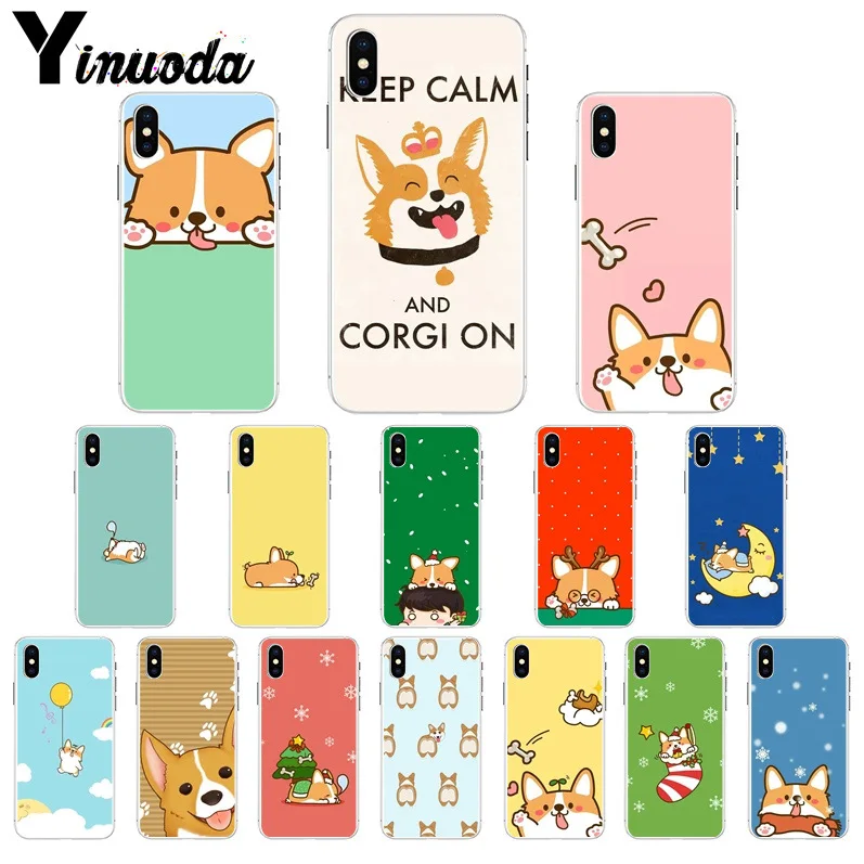 Yinuoda милый корги собака DIY печать рисунок чехол для телефона Apple iPhone 8 7 6 6S Plus X XS MAX 5