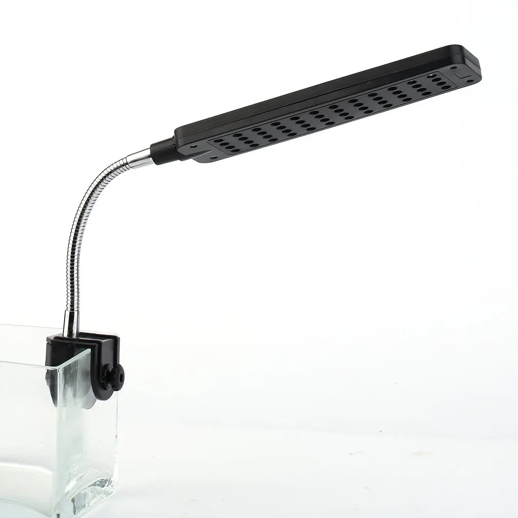 48 LED DC 15V 3W 2 Mode Plastic Aquarium Fish Plant Grow Clip on White Blue 2