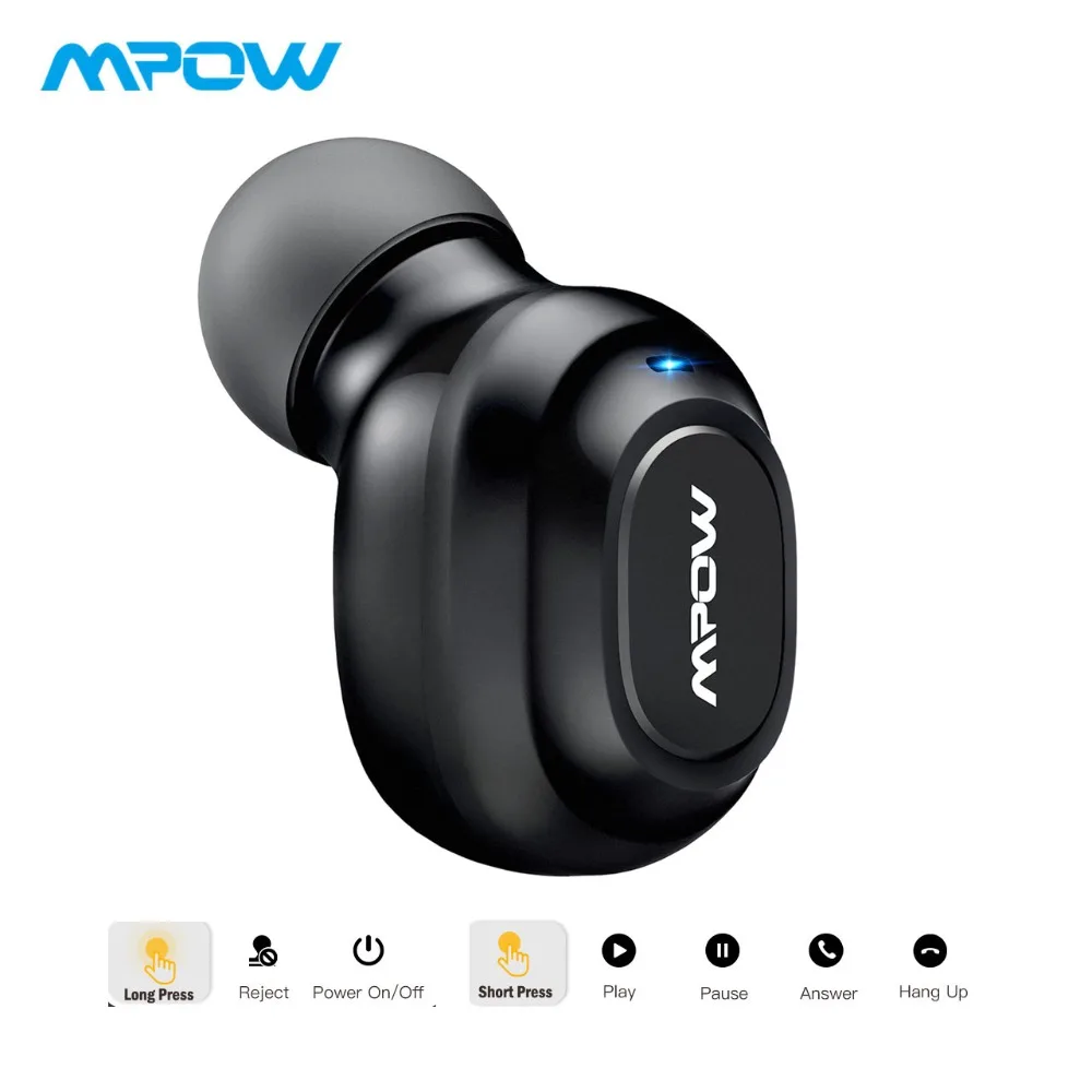 

Mpow EM13 Bluetooth 4.1 Wireless Earphone Mini Invisible Business Hands Free Calling Earphone Earbud With Microphone For Driver