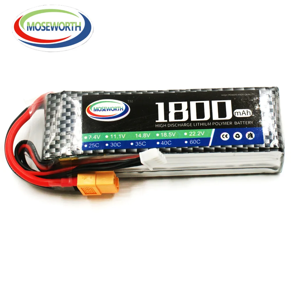 Нано RC LiPo Батарея 3S 11,1 V 1800 2600 3000 3500 4000 4500 5000 мА/ч, 30C 40C 60C для RC вертолет Мультикоптер самолета