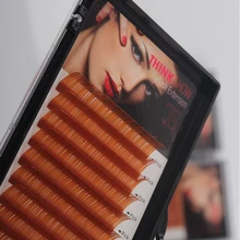 Thinkshow 8-15 мм 12 линий/лоток коричневый наращивание ресниц шелк объем натуральные длинные Индивидуальные ресницы синтетические волосы 3D Россия ресниц