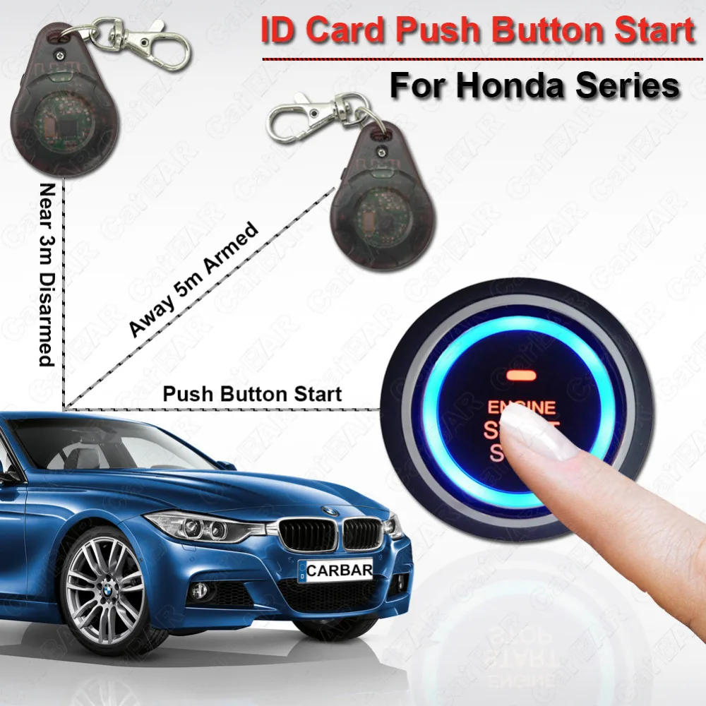 RFID One Start Stop Button with RFID Invisible Alarm for Honda 2.4G