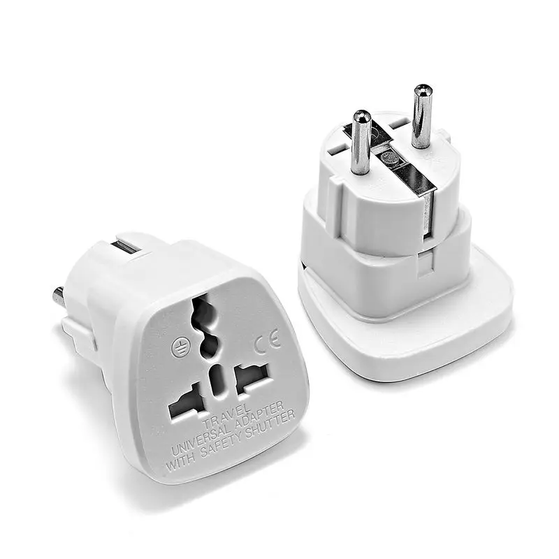 

EU KR Schuko Plug Adapter UK AU US BR IT To European Euro Germany Travel Power Adapter AC Converter Electric Socket Wall Plug