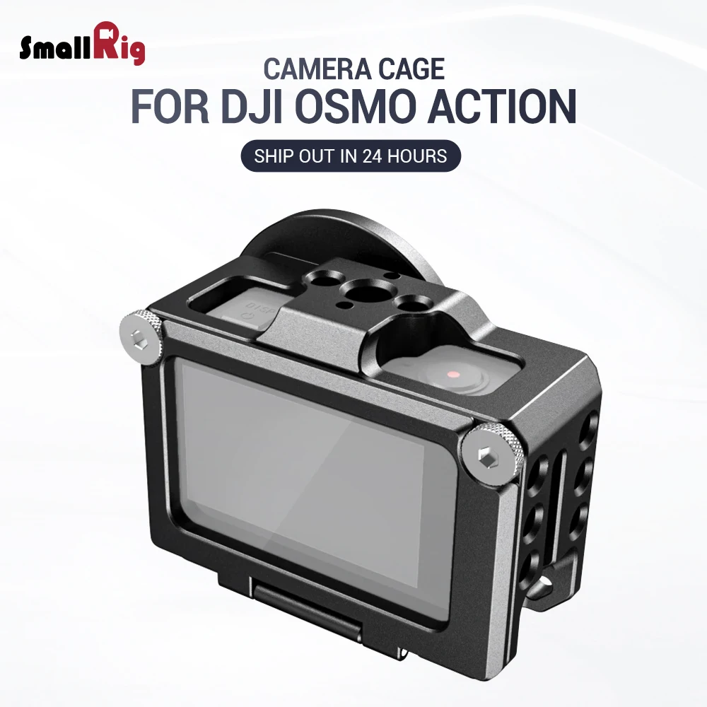 

SmallRig Vlogging Cage for DJI Osmo Action Feature with 1/4 & 3/8 Arri Locating holes For Microphone EVF Mount Attach CVD2360