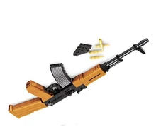 АК 47 Штурмовая винтовка ПИСТОЛЕТ Оружие Оружие Модель 1:1 3D 617 шт. Модель Кирпич Gun Building Block Набор Игрушек Подарок Для дети