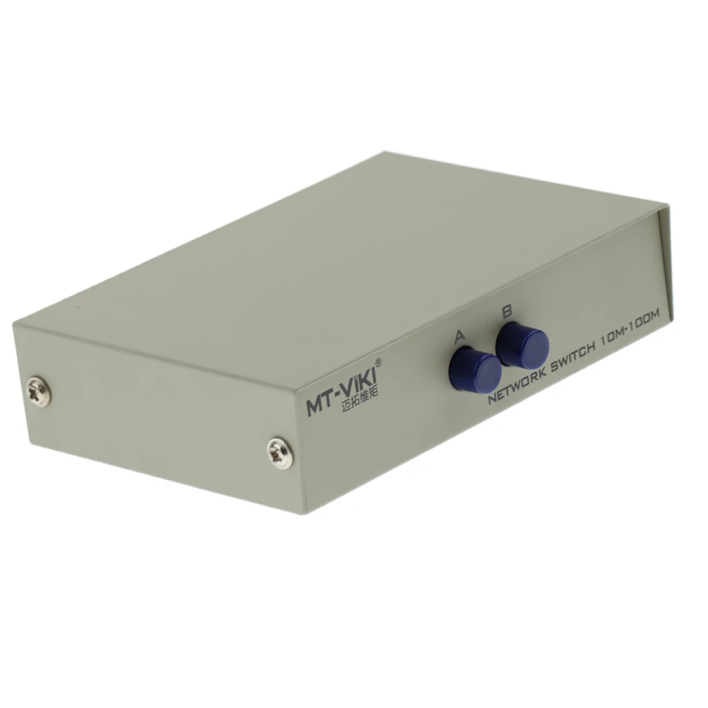 2Port A B Manual Network Sharing Switch Box 2In1 1In2 RJ45 Ethernet Switcher