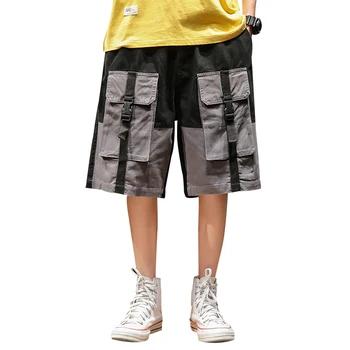 

Summer Men Military Camo Short Pants Knee-Length Patchwork Streetwear Leisure Men's Bermuda Shorts Masculino Homme Cargo Shorts