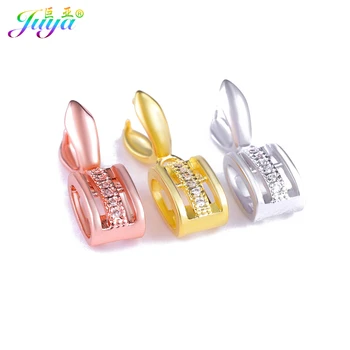 

Juya DIY Jewelry Hook Clasps Micro Pave Zircon Clamp Pinch Clip Bails For Handmade Earring Necklace Making