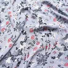 Новая нано-шифоновая ткань креп летняя печатная ткань чернильный цвет маленький цветочный мягкий высококачественный