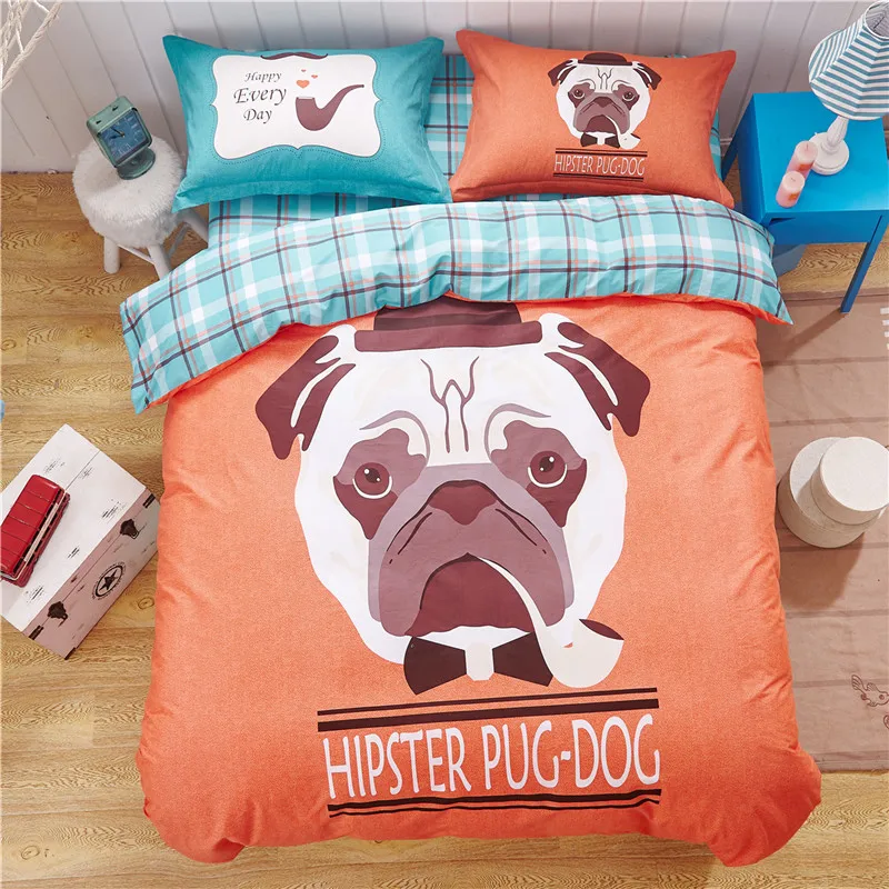 100 cotton super soft cute dog print duvet cover set dogs bedding set teens bedding kids boys and girls twin queen plaid sheet - Kids Sheets Boys 100 cotton super soft cute dog print duvet cover set dogs bedding set teens bedding kids boys and girls twin queen plaid sheet - Kids Sheets Boys