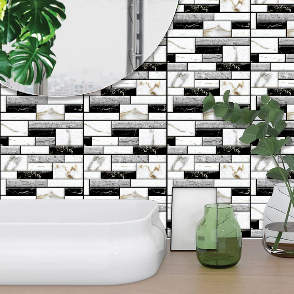 

1/5/10PCS 3D Brick Wall StickerS Self-adhesive Waterproof Tile DIY PVC Removable Sticker Kitchen Bathroom Home Decor