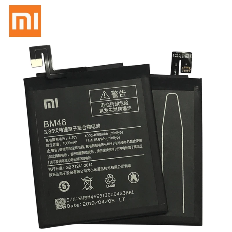 Аккумулятор для телефона Xiao mi BM46 настоящий аккумулятор 4000 мАч для Xiao mi Red mi Note 3 красный mi Note3 Pro аккумулятор для телефона