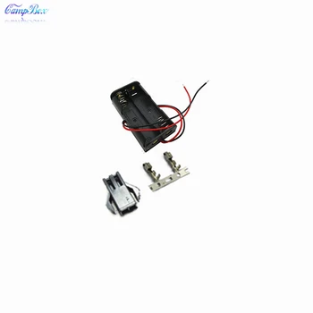 

50Pcs 2xAA Battery Case Holder Socket Wire Junction Boxes With 15cm Wires, SM2.54 Header and Crimps