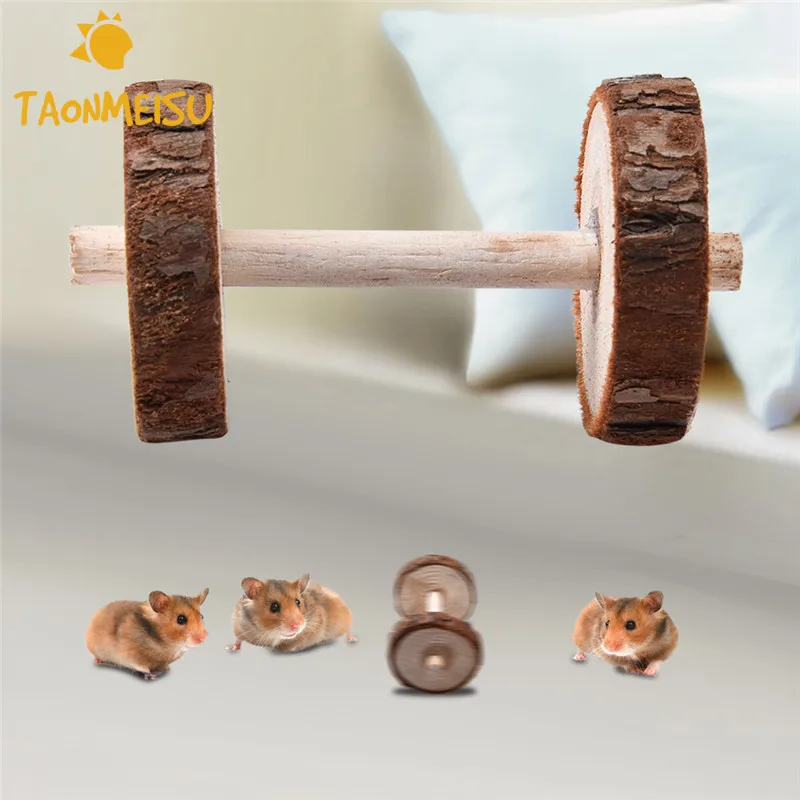 Lovely Wooden Chew Toys Dumbbell for Little Pets hamsters chinchillas