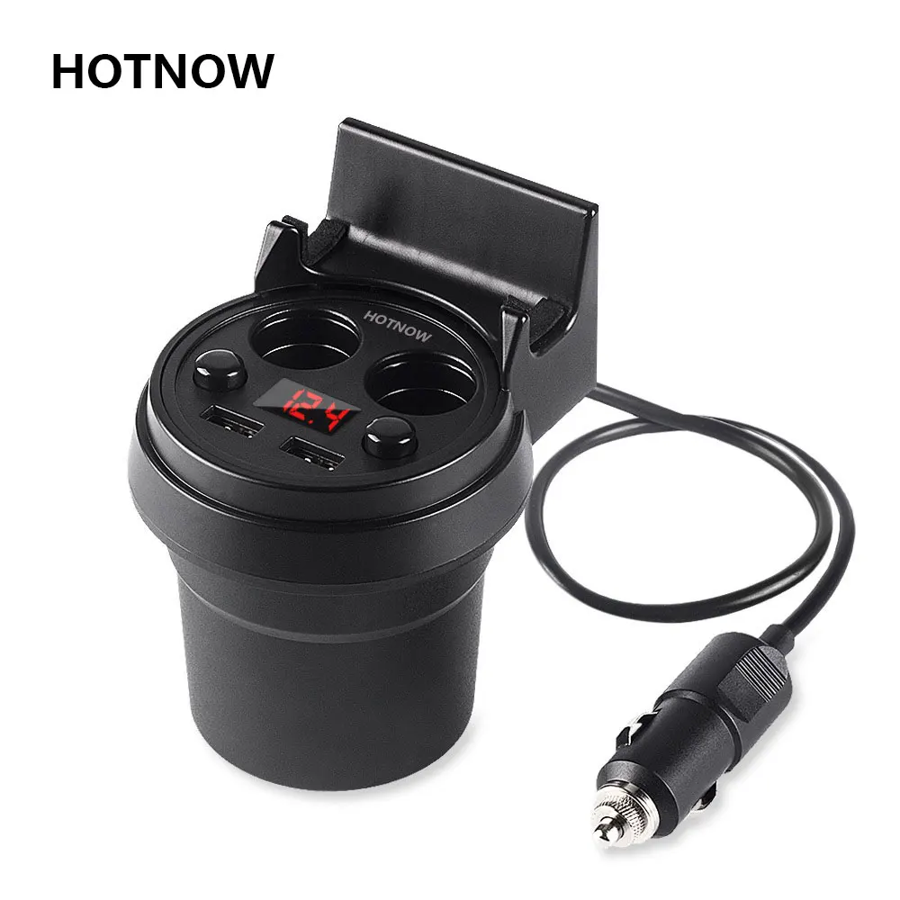 5V 3.1A Dual USB Car Charger & Cigarette Lighter Adapter with LED display fast charger for iPhone for Samsung Unviersal Portable