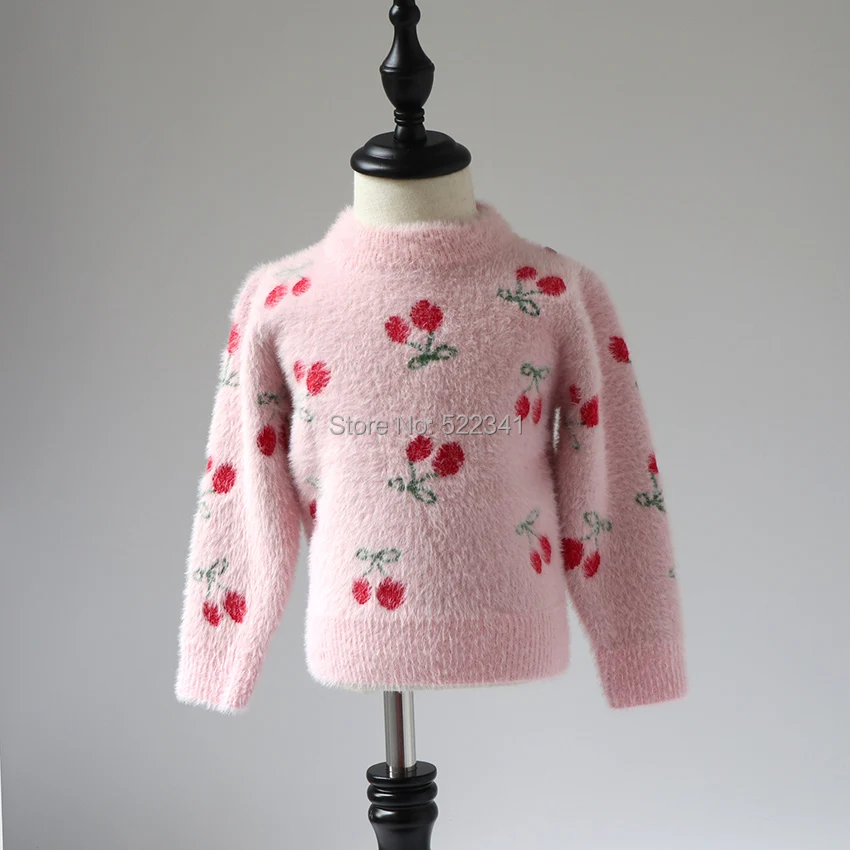 Свитер для девочек с длинными рукавами; коллекция года; сезон осень-зима; детский вишневый свитер; длинные свитера для девочек; детские свитера