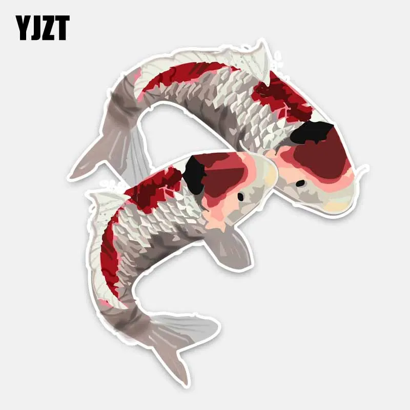 

YJZT 13.1CM*15.6CM Original Aquatic Of Animal Fish And Carp PVC Decal Car Sticker Decoration 5-0266