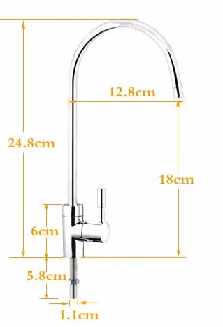 ATWFS роскошный Одноручный 1/4 ''кран 1/4'' шланг для быстрого подключения кухонный кран для питьевой воды детали фильтра для воды RO