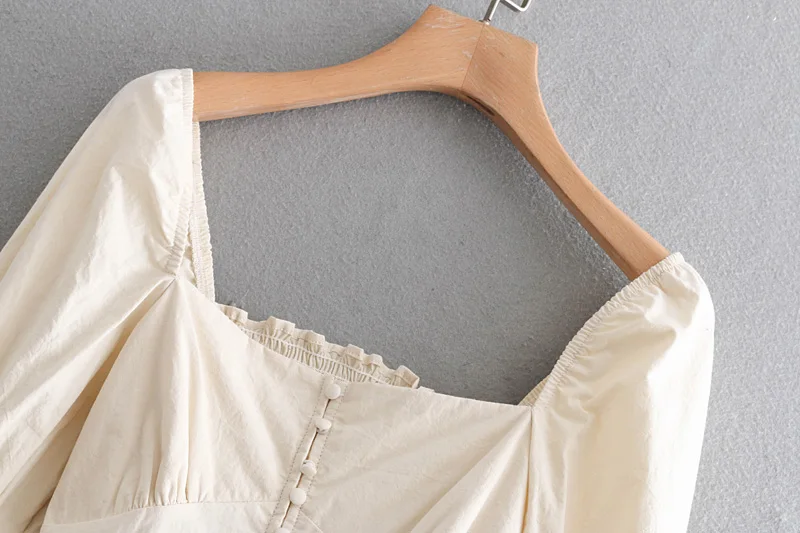 2019 women court style square collar casual short blouse shirt women retro puff sleeve elastic chic chemise blusas tops LS3273 2019 women court style square collar casual short blouse shirt women retro puff sleeve elastic chic chemise blusas tops LS3273