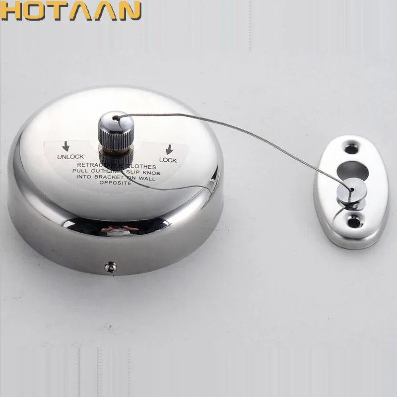 

HOTAAN New Arrival Useful 2.8M Silver Retractable Stainless Steel Wall Mounted Non Slip Laundry Dryer Clothes Line Hanger Racks