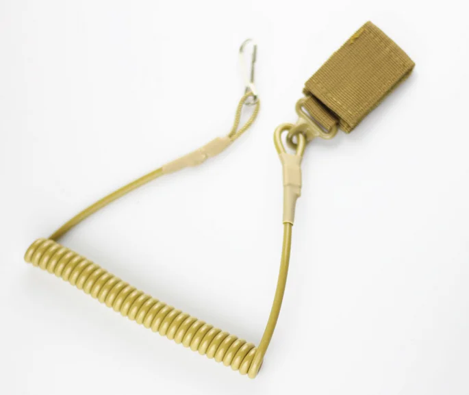 

Tactical Telescopic Sling Lanyard Pistol Spring Sling with Belt Buckle Flashlight Safety Rope Retractable Plastic Spiral Rope