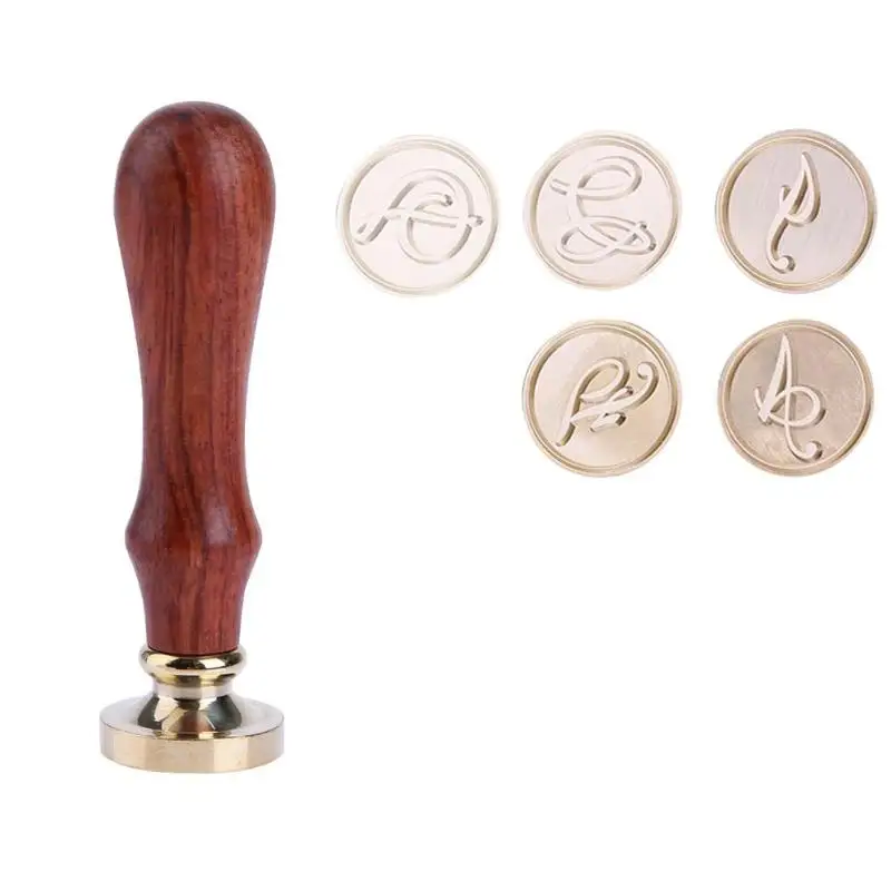 

DIY Envelope Sealing Stamp Brass Head Paint Wax Seal Invitation Card Sealing Wax Korean Alphabet Craft Gifts Decorative
