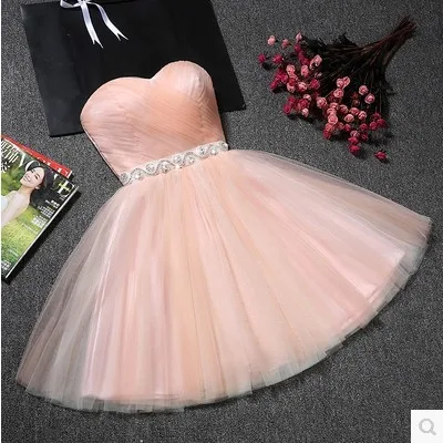 

BacklakeGirls New Arrivals Tulle Homecoming Dresses Sleeveless Sweetheart Graduation Dress With Crrstal Sashes Lace Up Design