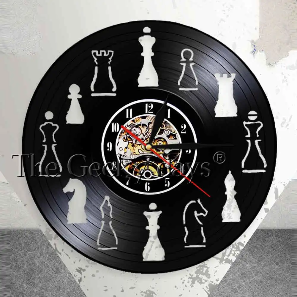Chess Piece Home Art Decor Chess Club Wall Clock Interior Design Living