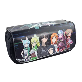 

Anime Sword Art Online Cosmetic Bag Fashion Polyester & PU Gift Money Bag Kirigaya Kazuto and Yuuki Asuna Pencil Case Bag