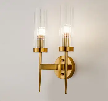 

Post Modern Gold Wall Lamp Led Mirror Wall Light Glass Lampshade Sconce for Bedroom Kitchen MING