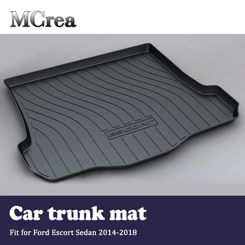 

MCrea 1x Car Cargo Liner Rear Trunk Mat for Ford Escort Sedan 2014 2015 2016 2017 2018 Boot Tray Anti-slip Floor Pad Accessories