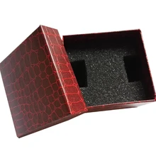 Темно-красный Леопардовый принт бумажные Ювелирные изделия/браслет/ожерелье часы коробка H форма серая губка подушка relogio boite de rangement montre