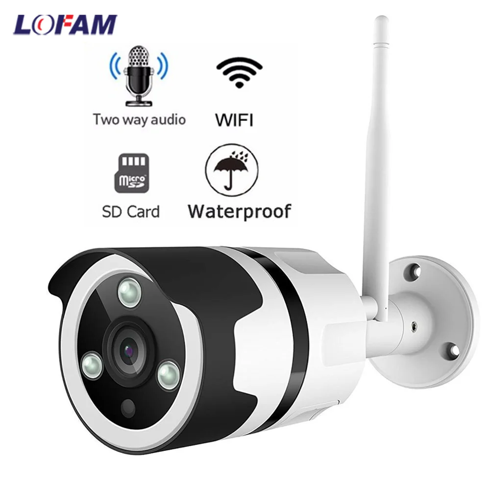 LOFAM wifi ip-камера 1080P 720P наружная водонепроницаемая Wi-Fi CCTV камера наблюдения 2MP 1MP беспроводная камера безопасности двухстороннее аудио