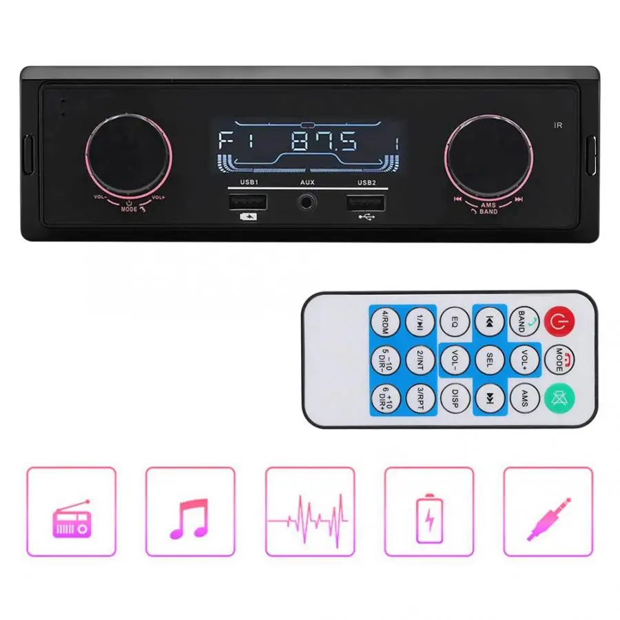 ЖК-дисплей автомобиль BT AUX стерео усилитель MP3 плеер радио зарядка через usb автомобильные аксессуары K503 12 V