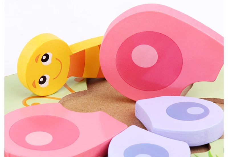 DDWE головоломки игрушки деревянные дети 3D Животные яркие цвета мультфильм головоломка деревянные обучающие игрушки для От 1 до 6 лет ребенка