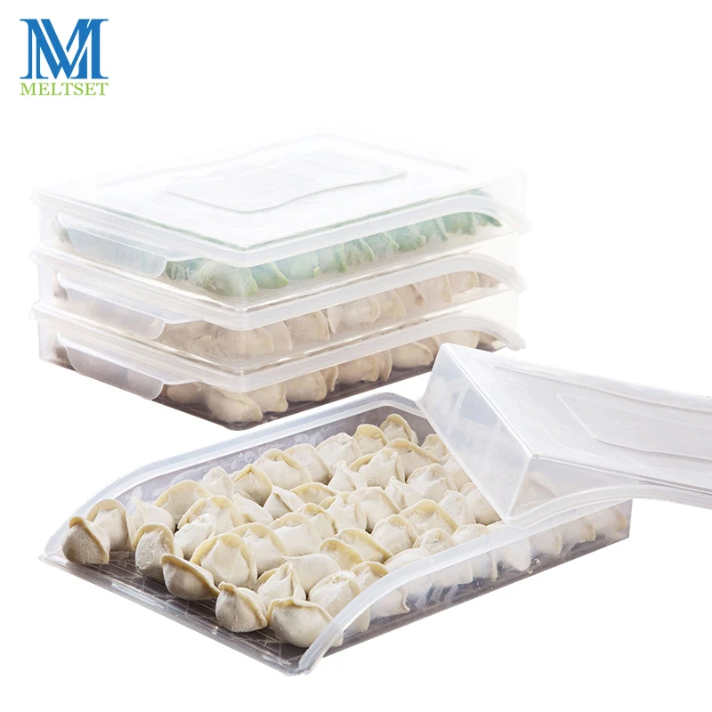 

1 PC Refrigerator Storage Box with Cover Food Dumpling Fruit Sealed Fresh Storage Kitchen Transparent Container Boxes