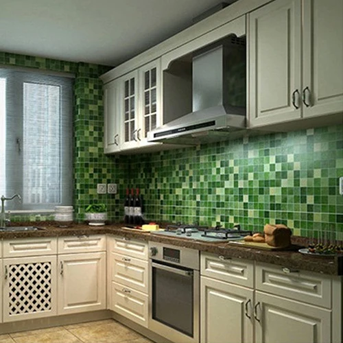 45x200cm Home Kitchen Mosaic Aluminum Foil Self-adhensive Kitchen Anti Oil Wall Sticker