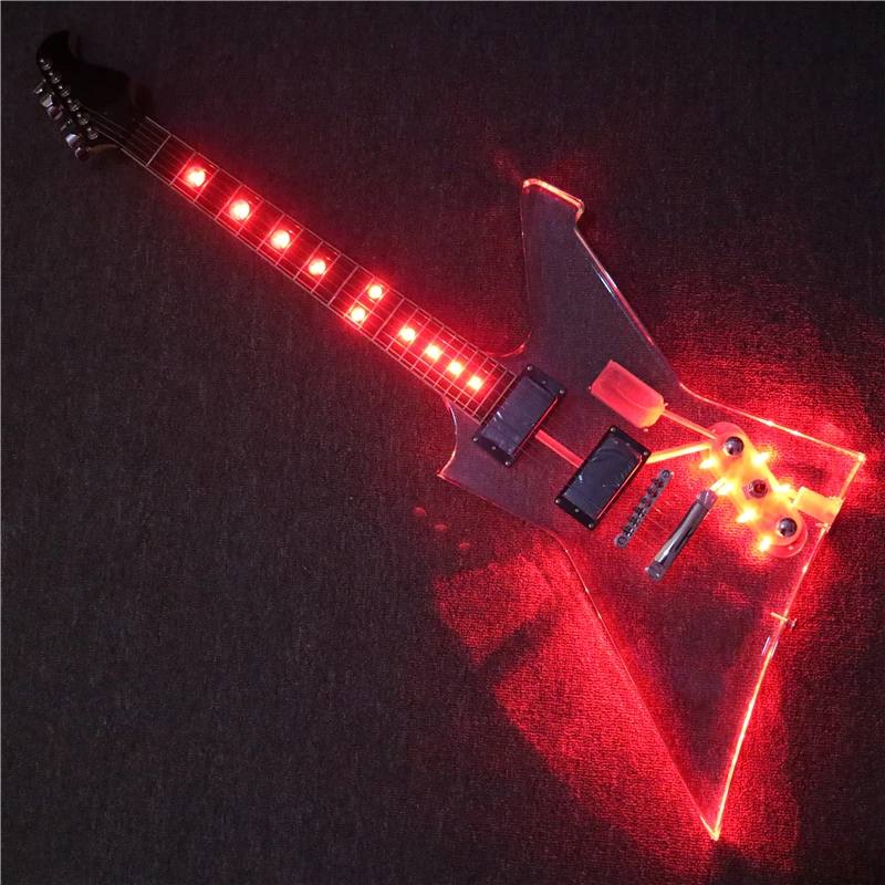 

Afanti Music Acrylic Body Electric guitar with Red LED lights (PAG-151)