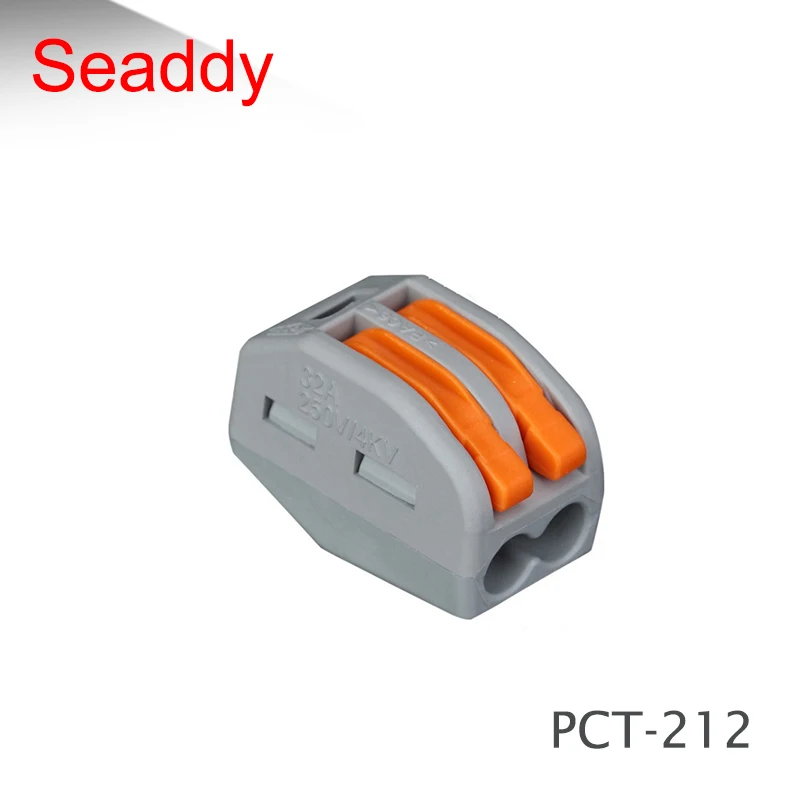 

10pcs PCT-102 Push wire wiring connector For Junction box 2 pin conductor terminal block wire connector